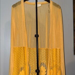 Yellow Lace Women's Cardigan